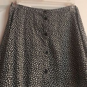 Button-Front Mini Circle Skirt